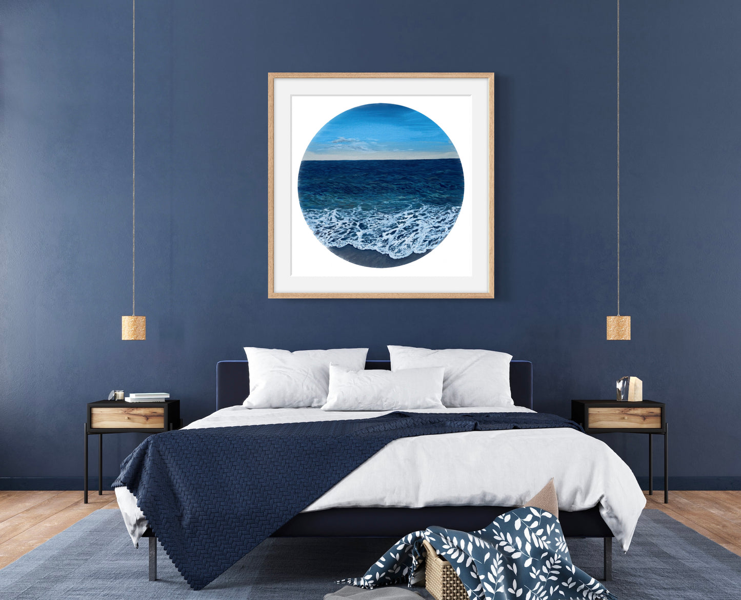 Wilder Shores: Realistic Ocean Coastal Porthole Round Beach Fine Art Giclée Print