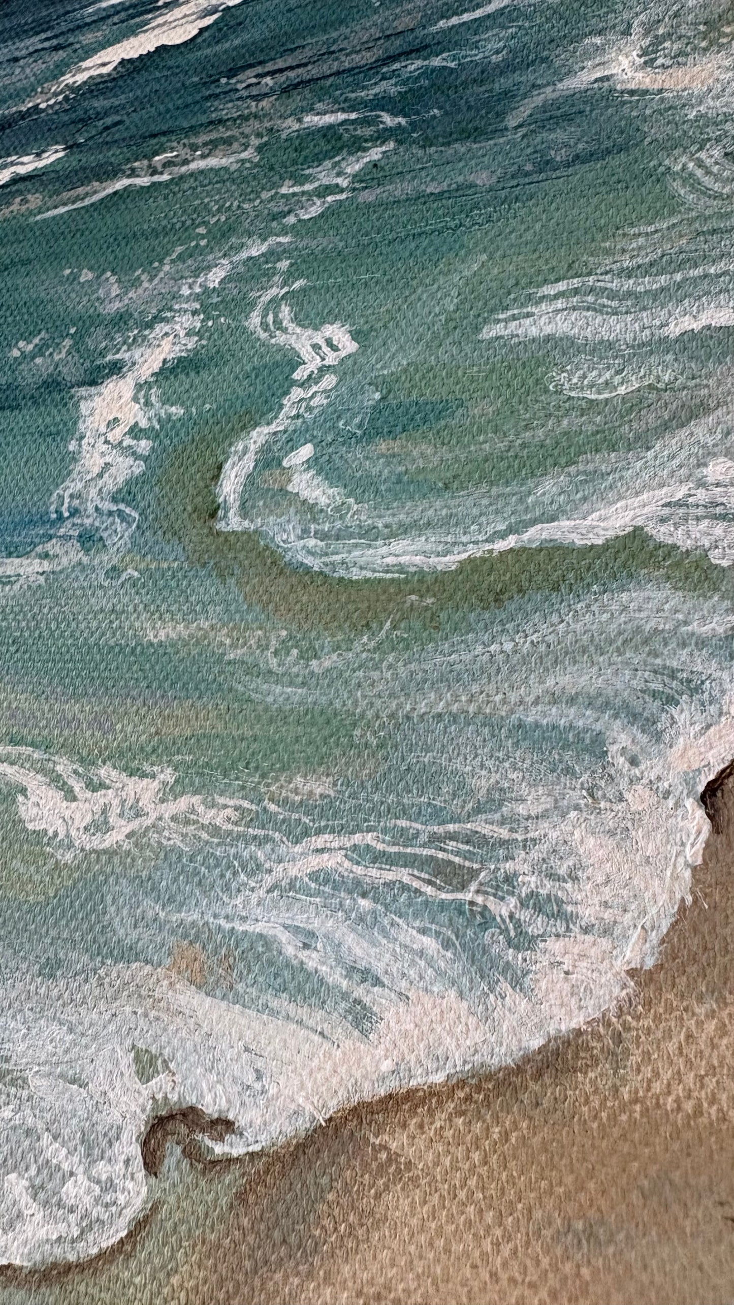 Original “Wild Tide, Reckless Shores Mini”: Cornish Beach Canvas Wall Art