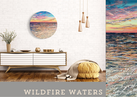 Wildlife Waters Original: Beach Sunset Circular Warm Seascape