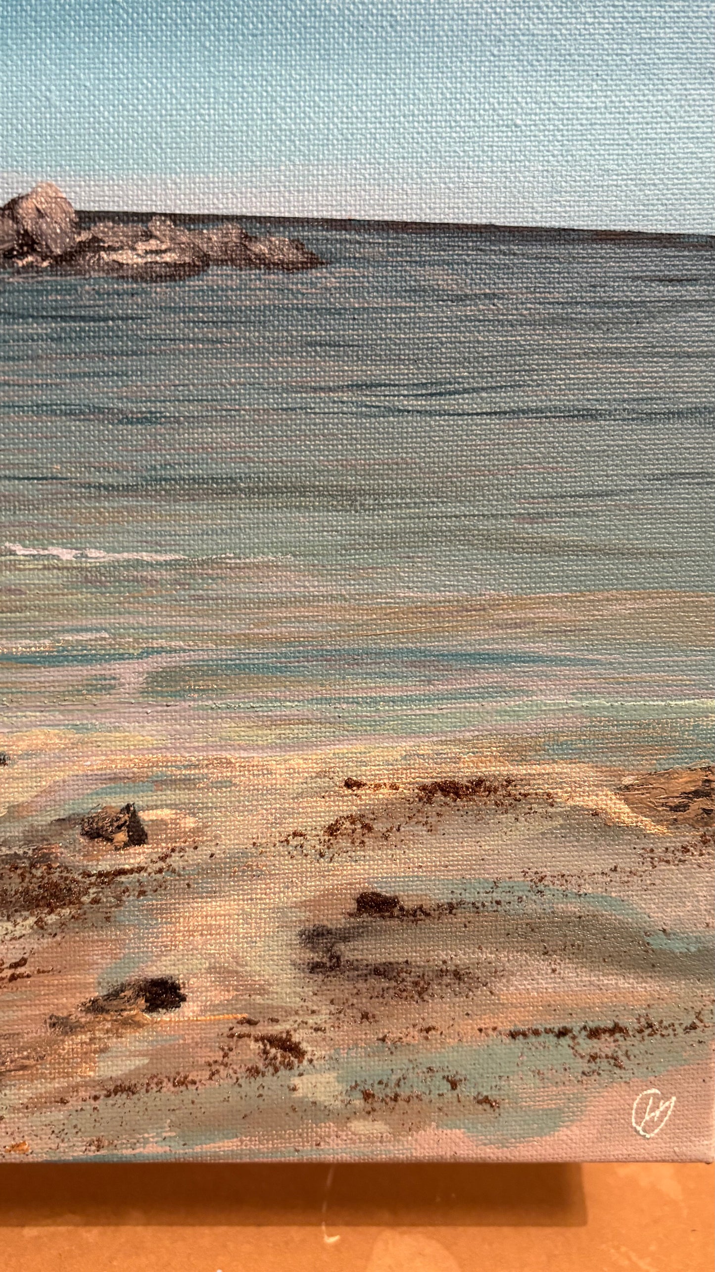 Original “Portwrinkle Charm”: Cornish Beach Canvas Wall Art