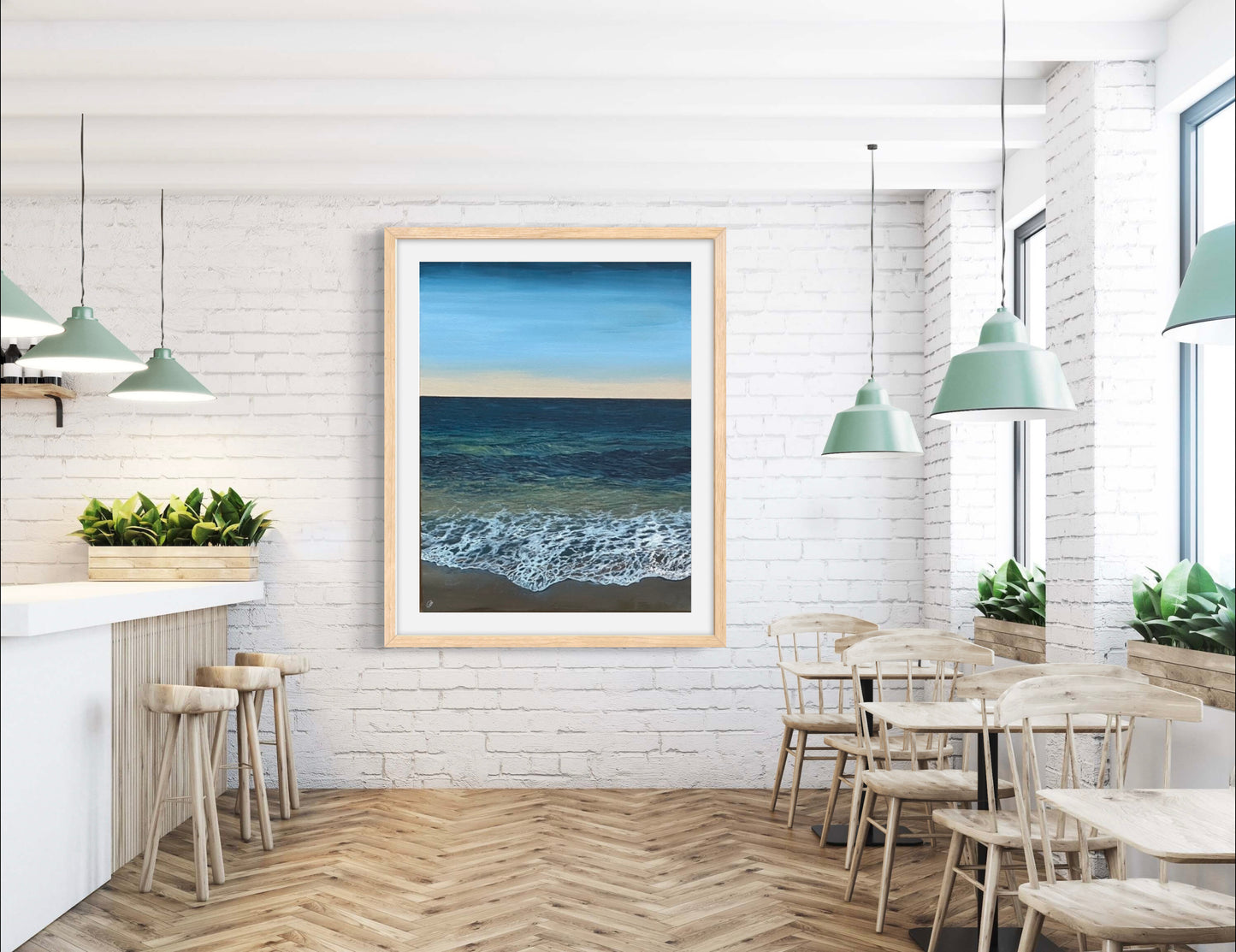 Pure Shores: Tranquil Calming Detailed Cornish Realistic Seascape, Fine Art Giclée Print.