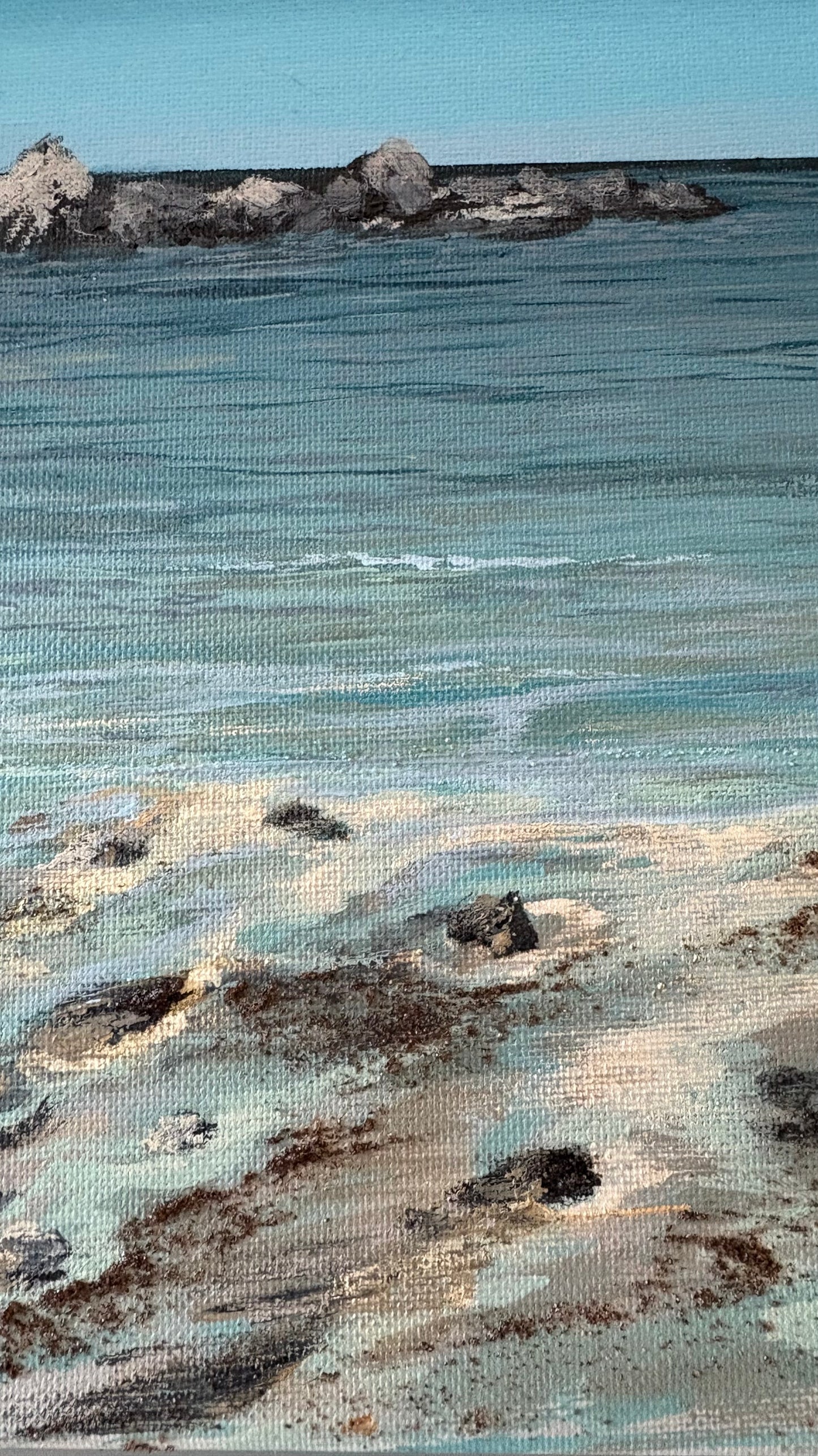 Original “Portwrinkle Charm”: Cornish Beach Canvas Wall Art