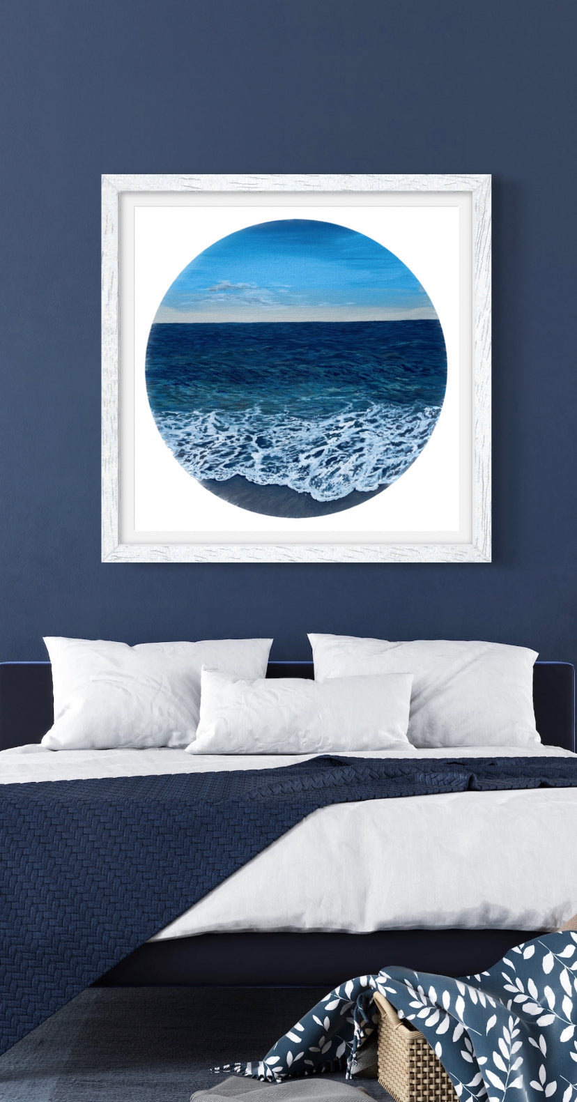 Wilder Shores: Realistic Ocean Coastal Porthole Round Beach Fine Art Giclée Print