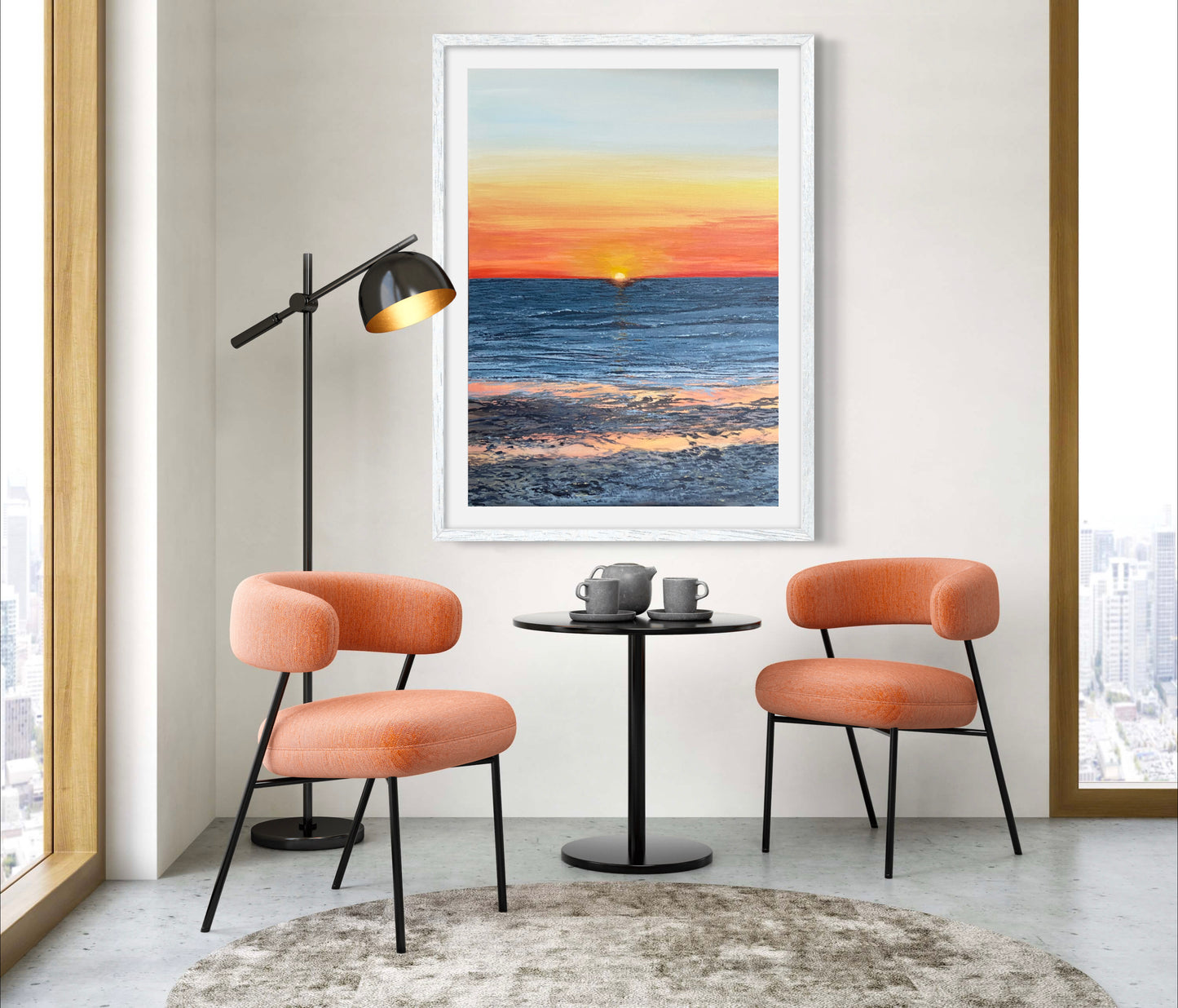 The Afterglow, Perranporth: Realistic Sea Painting at Sundown