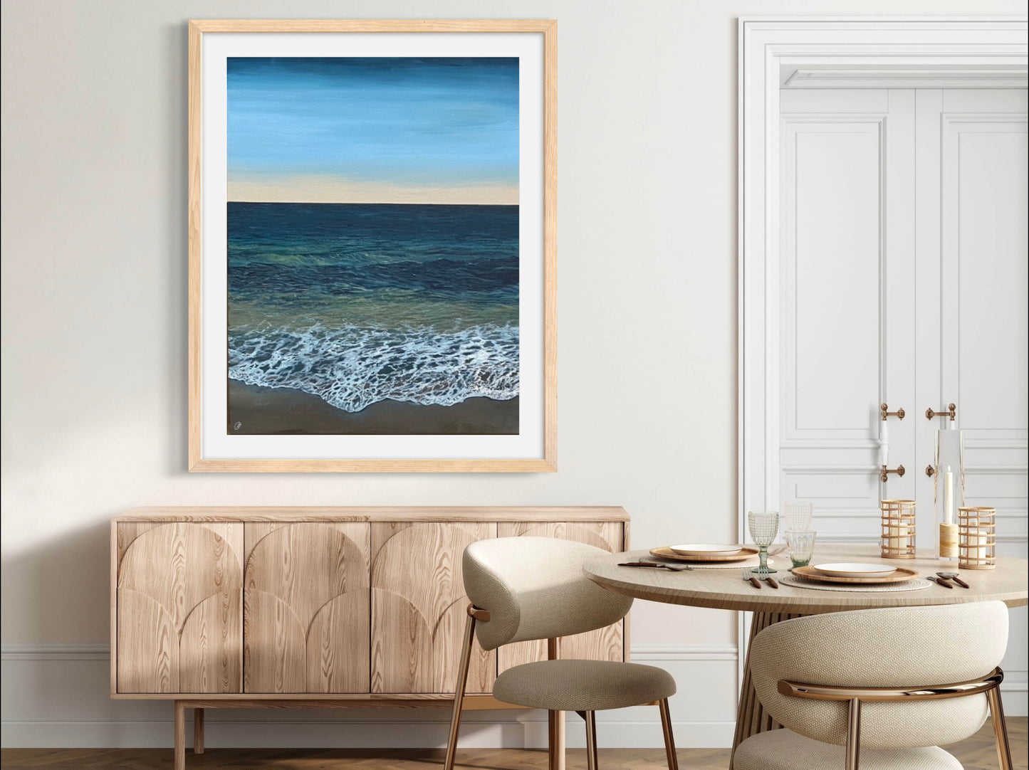 Pure Shores: Tranquil Calming Detailed Cornish Realistic Seascape, Fine Art Giclée Print.