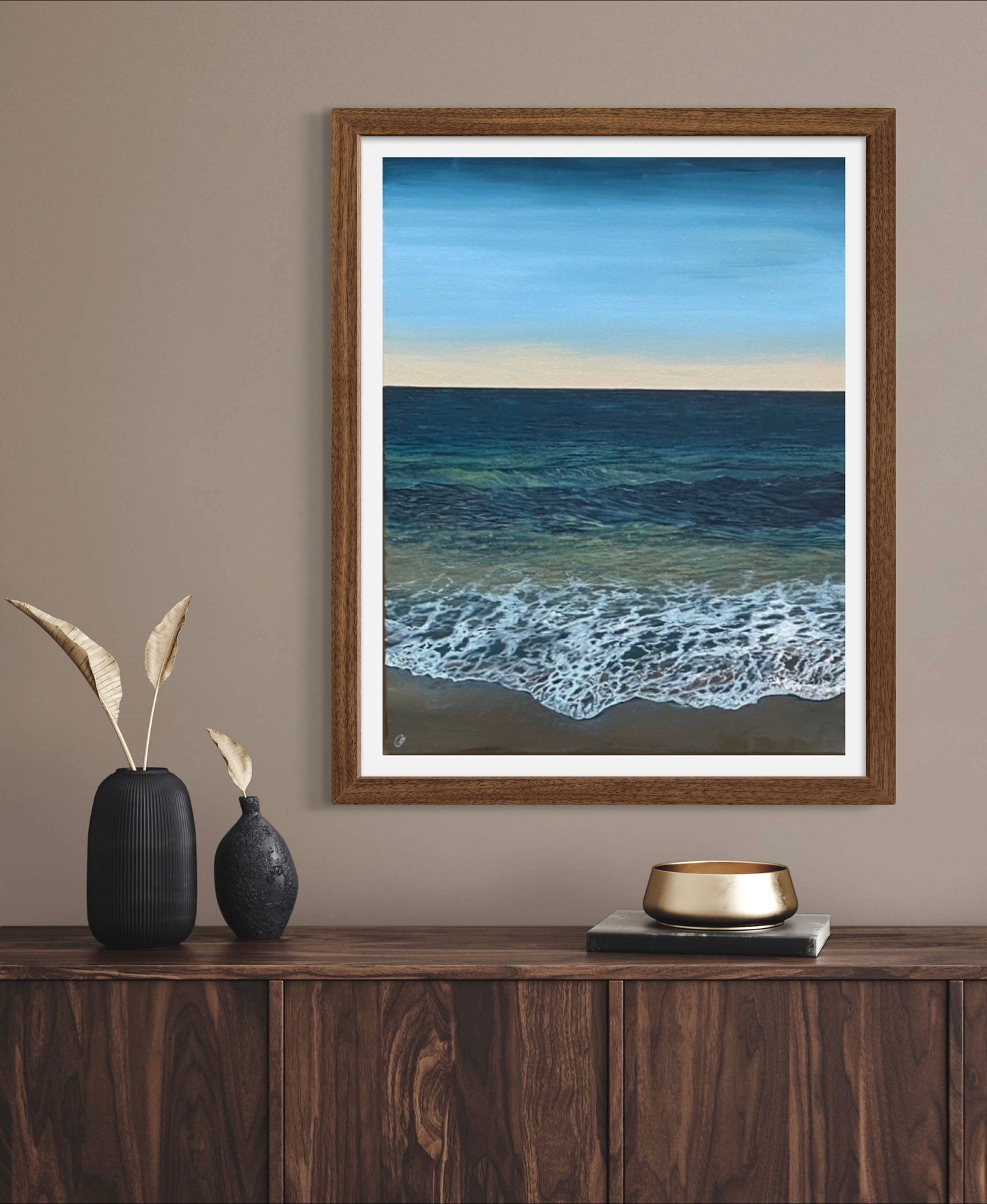 Pure Shores: Tranquil Calming Detailed Cornish Realistic Seascape, Fine Art Giclée Print.