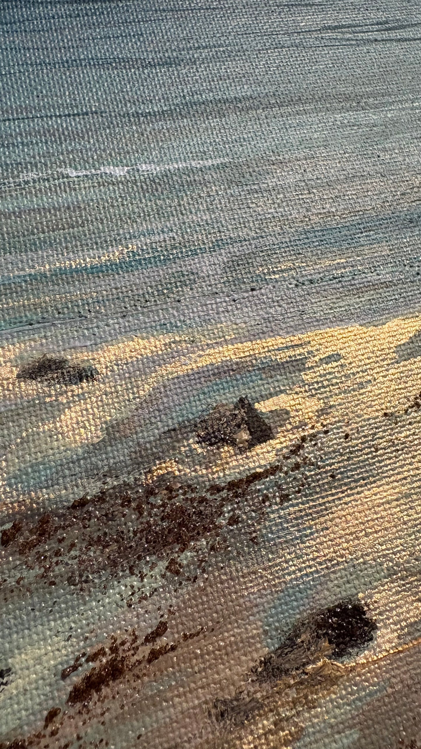 Original “Portwrinkle Charm”: Cornish Beach Canvas Wall Art