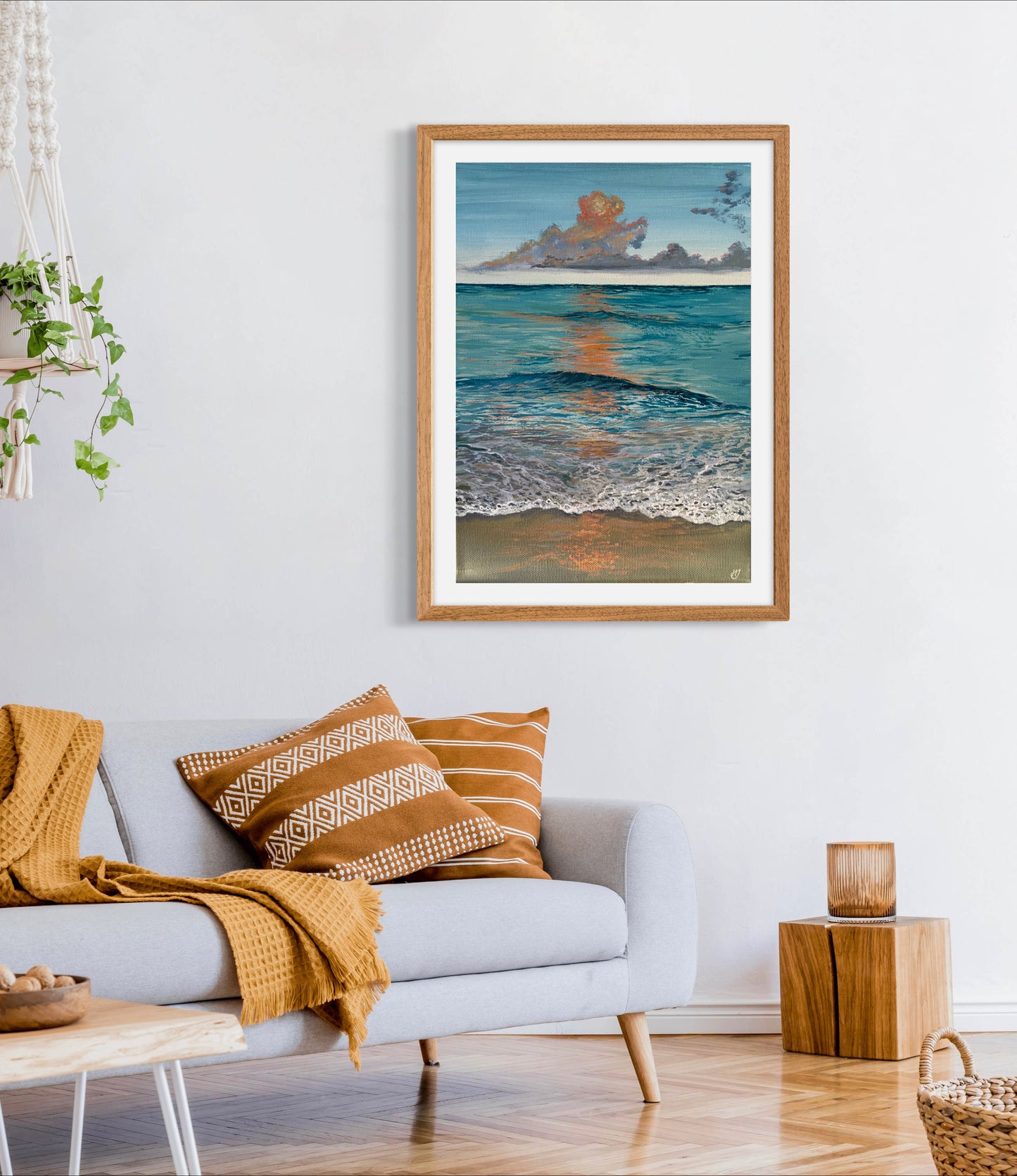 Serene Glow: Giclée Print, A Tranquil Calming Turquoise Seashore Beach