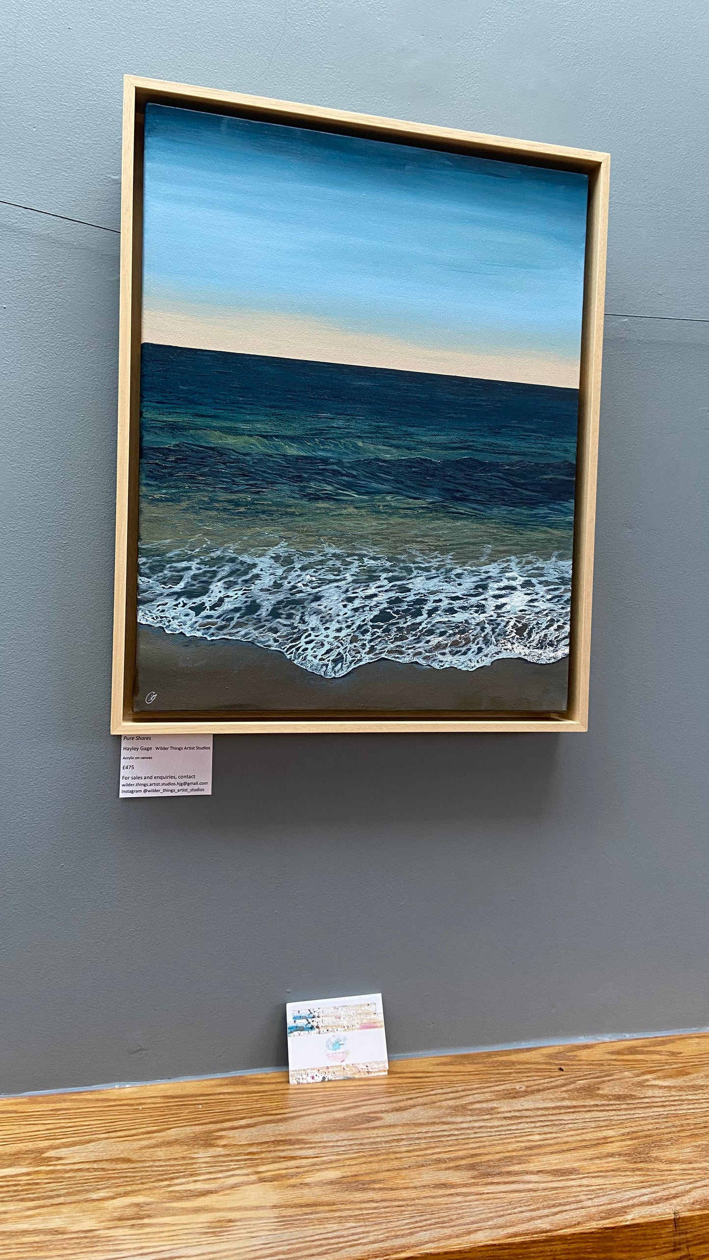 Pure Shores Framed Original: Realistic Tranquil Cornish Sea Painting
