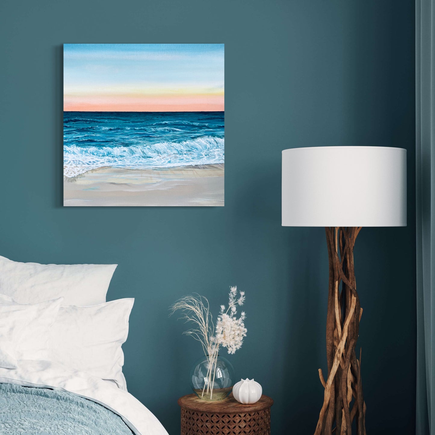 Original: Cornish Beach Sunset Canvas Wall Art