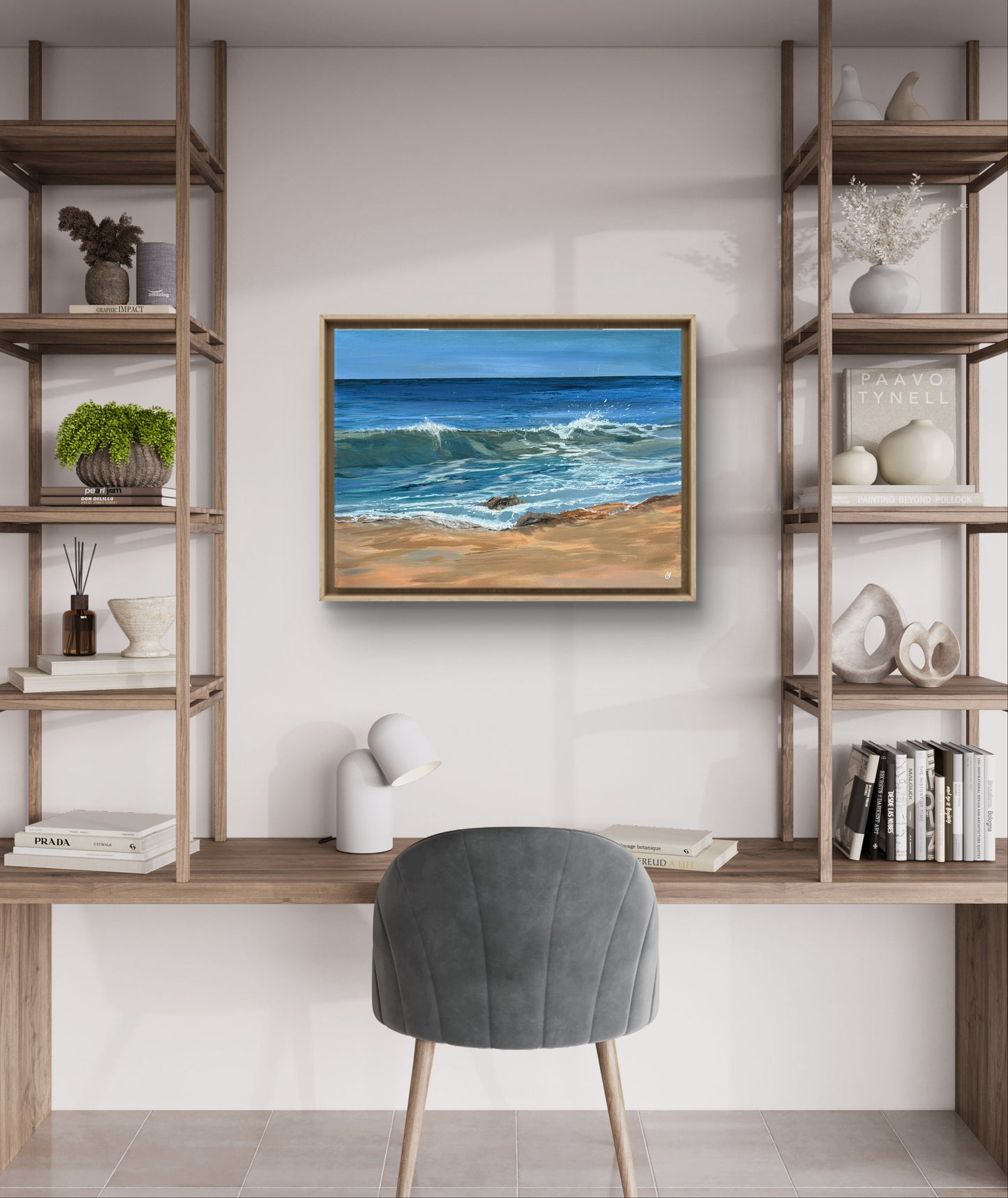 Original “Summer Light at Harlyn”: Cornish Beach Canvas Wall Art