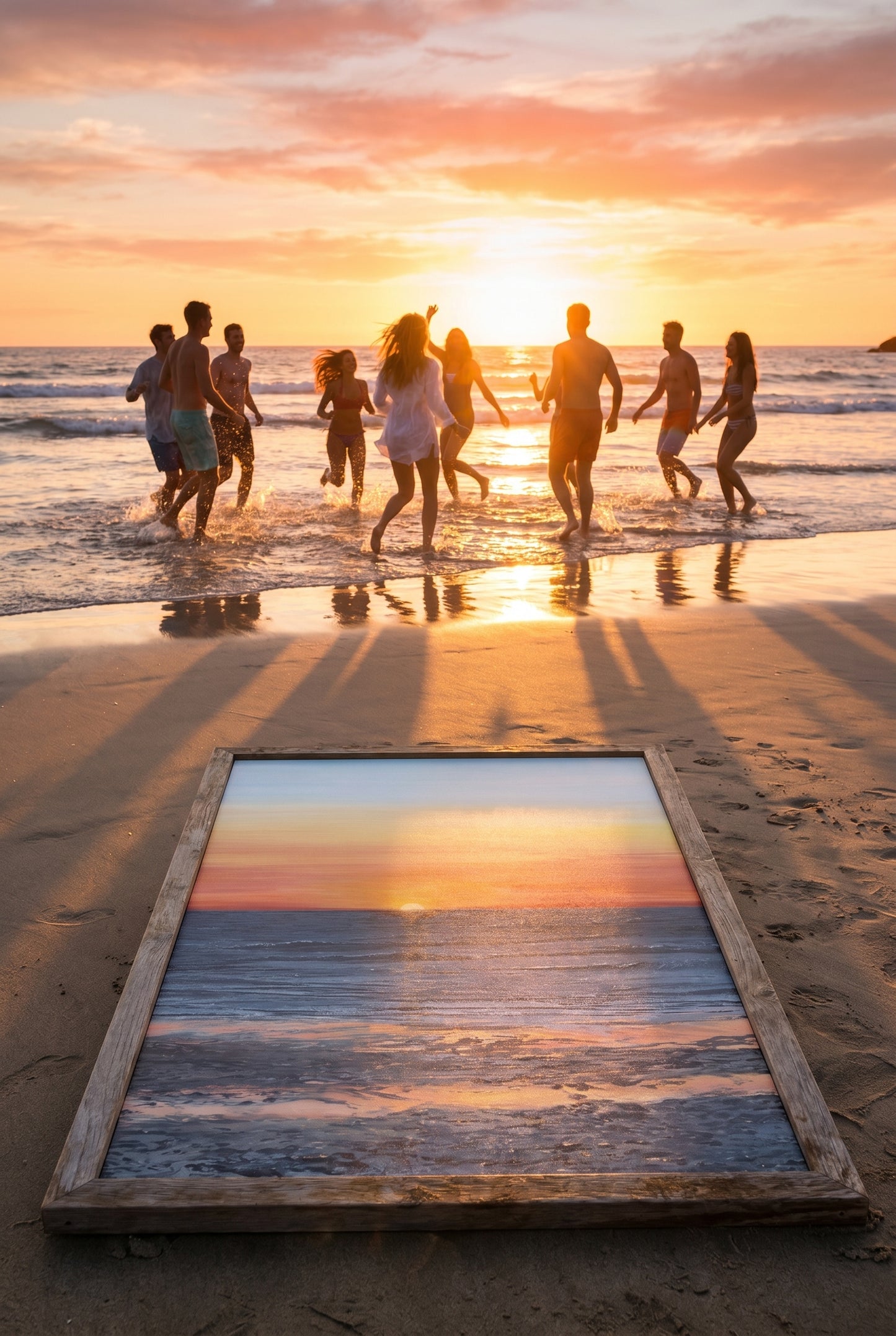 “The Afterglow” Perranporth. Sunset Beach, Cornwall.