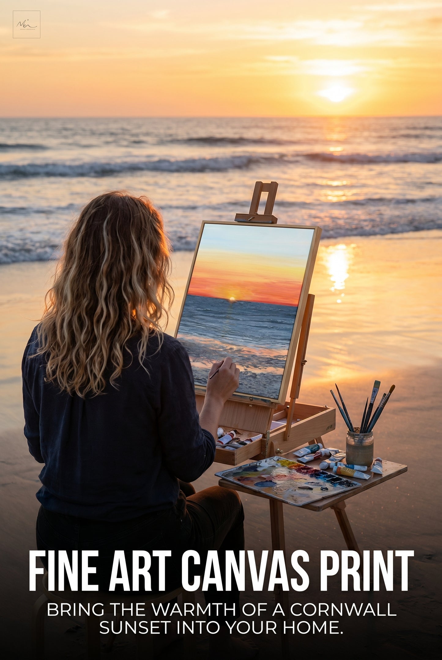 “The Afterglow” Perranporth. Sunset Beach, Cornwall.