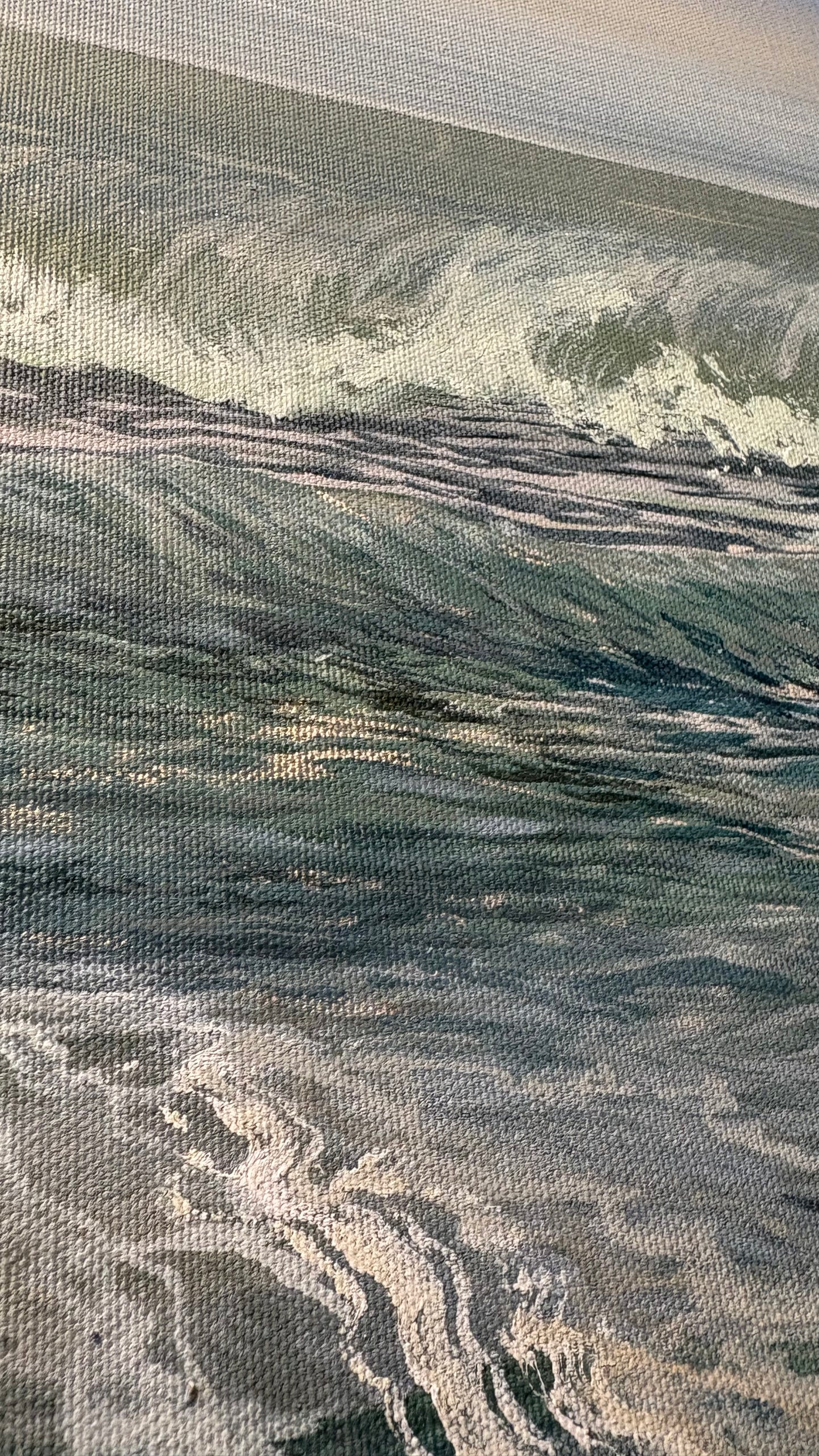 Original “Diamonds on the Sea, Seaton.”Cornish Beach Canvas Wall Art