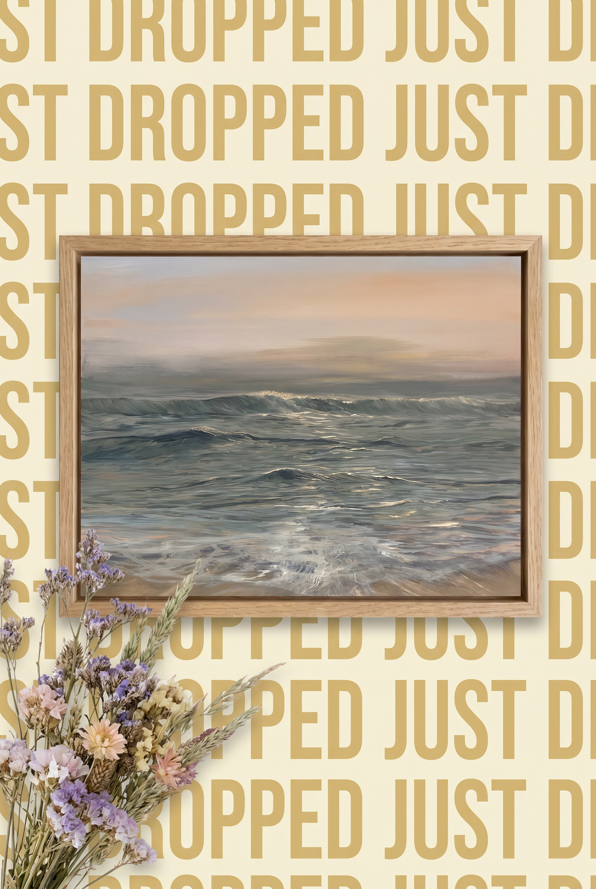 “Divine Light” Calming Sea Canvas Seaton Beach, Cornwall.